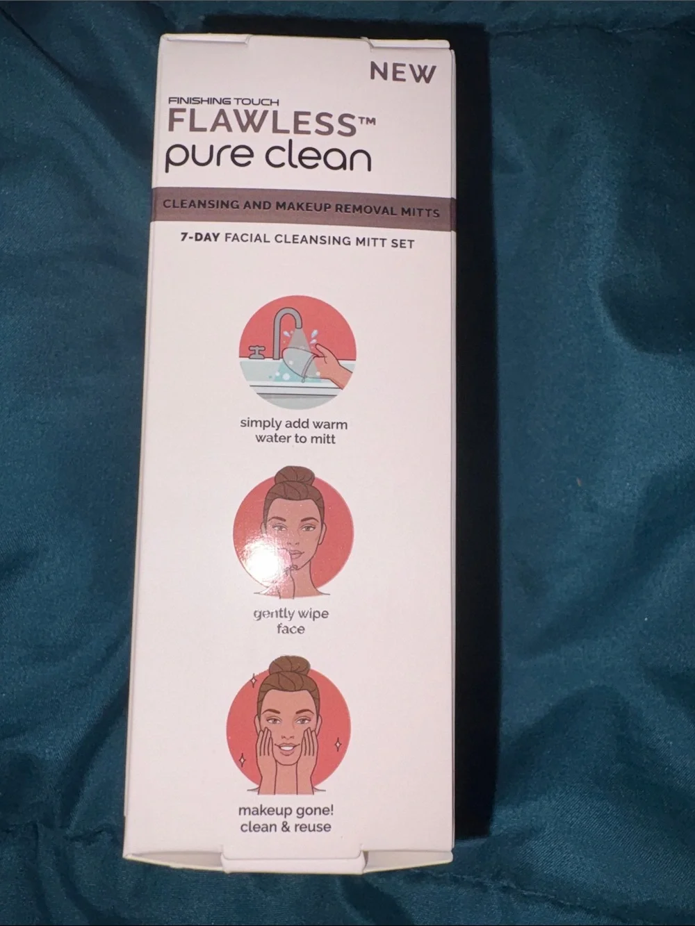 Finishing Touch Flawless Pure Clean Pink Cleansing & Makeup Removal Mitts